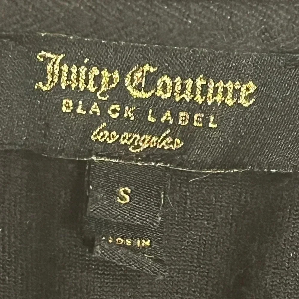 Juicy Couture Black Label Retro Y2K Black   Velour Track Jacket Size Small - Picture 9 of 10